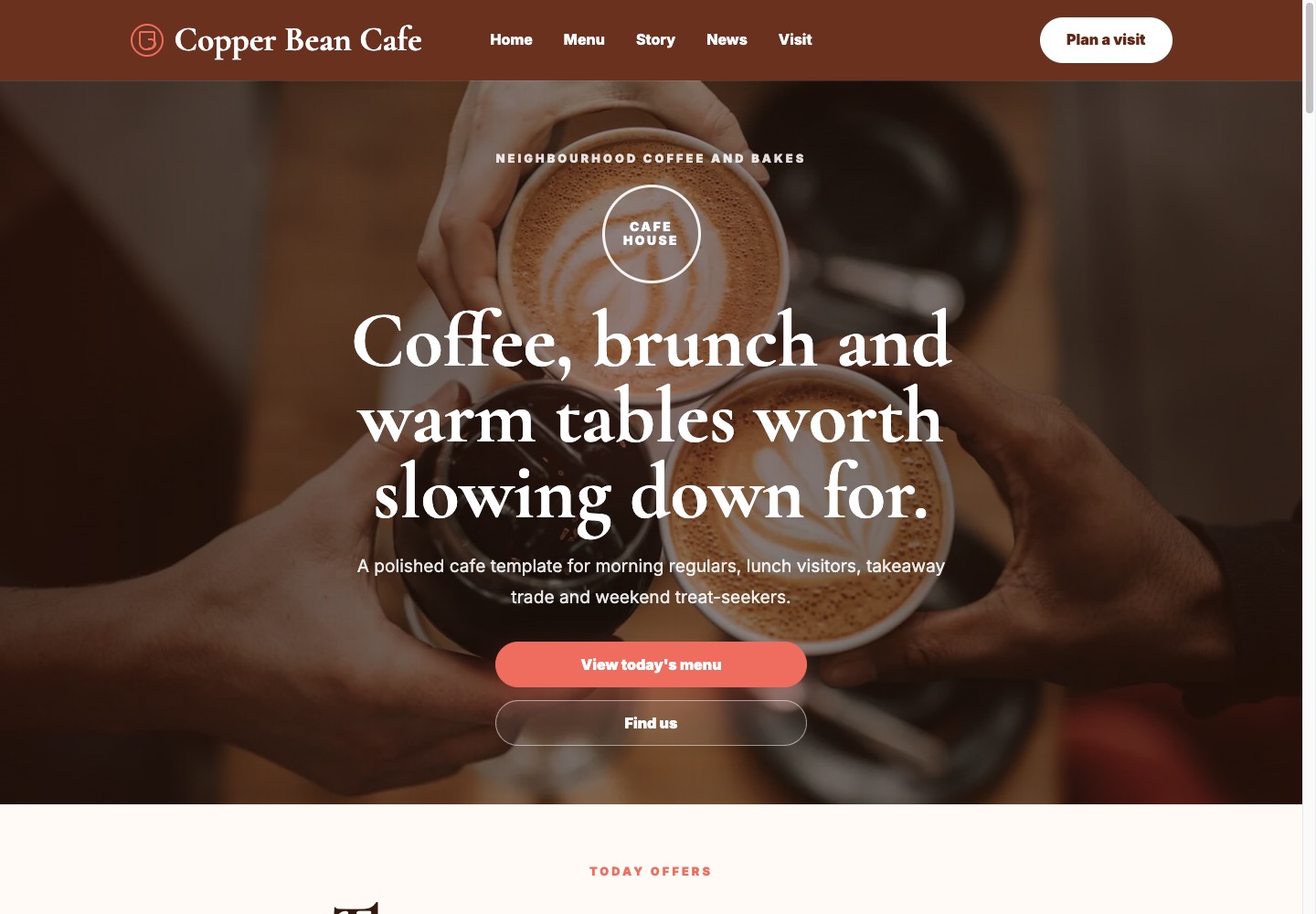 Fresh coffee being poured at a cafe table