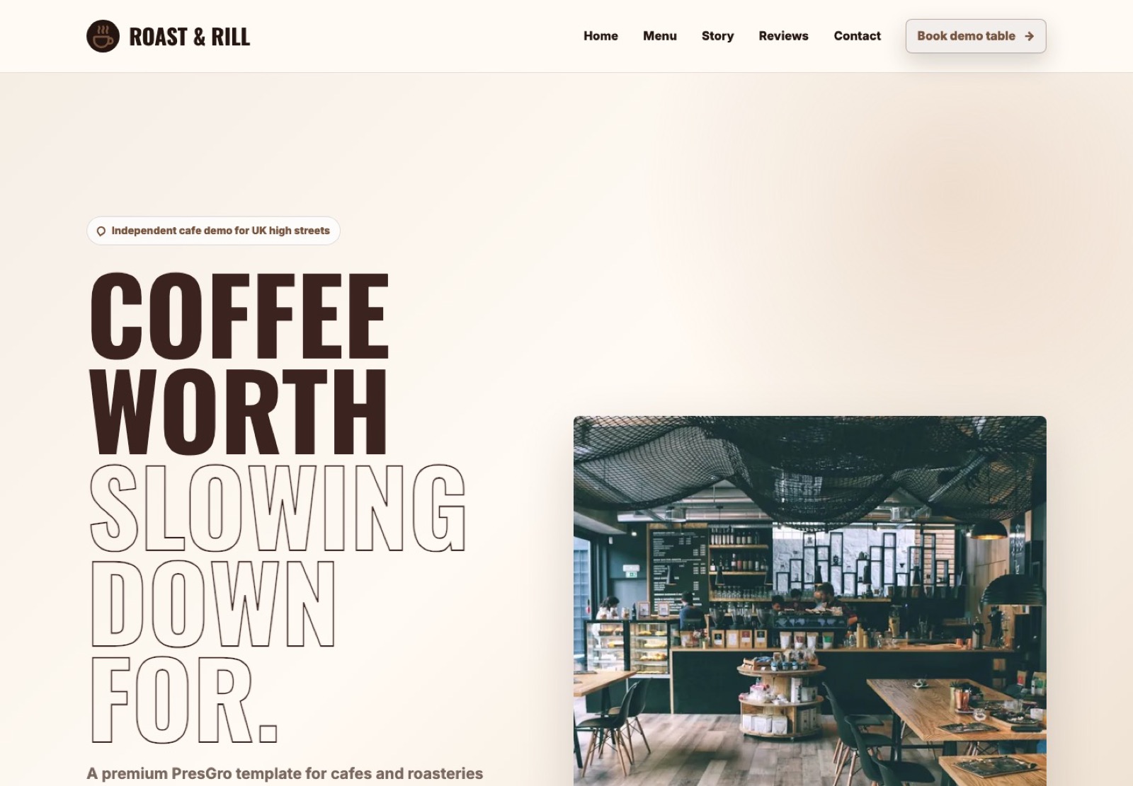 Coffee Roastery Premium demo website preview