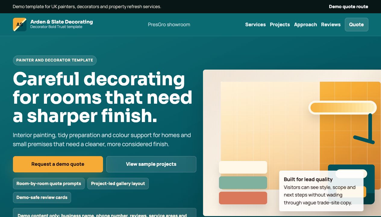 Decorator Bold Trust demo website preview