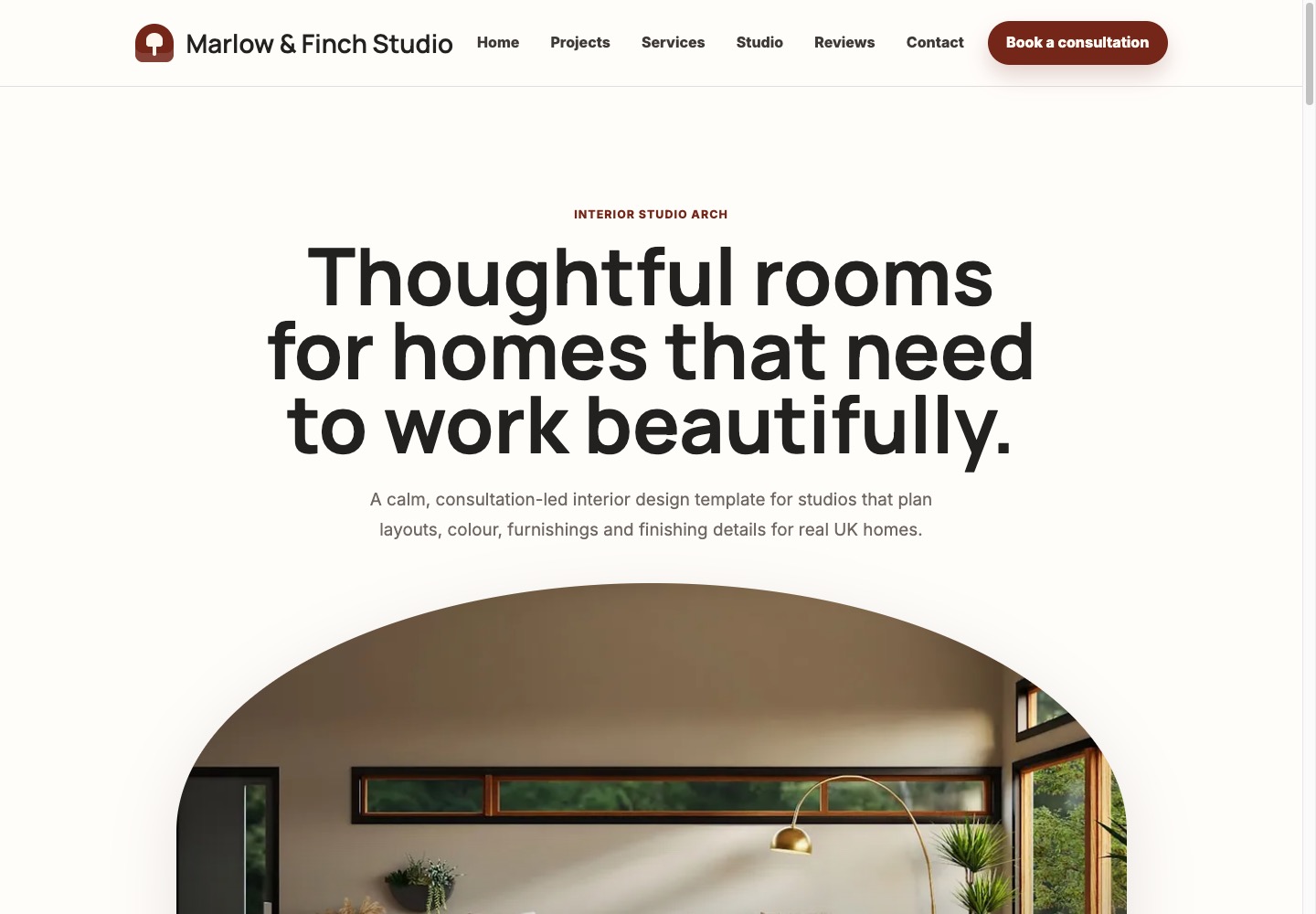 Interior Studio Arch demo website preview